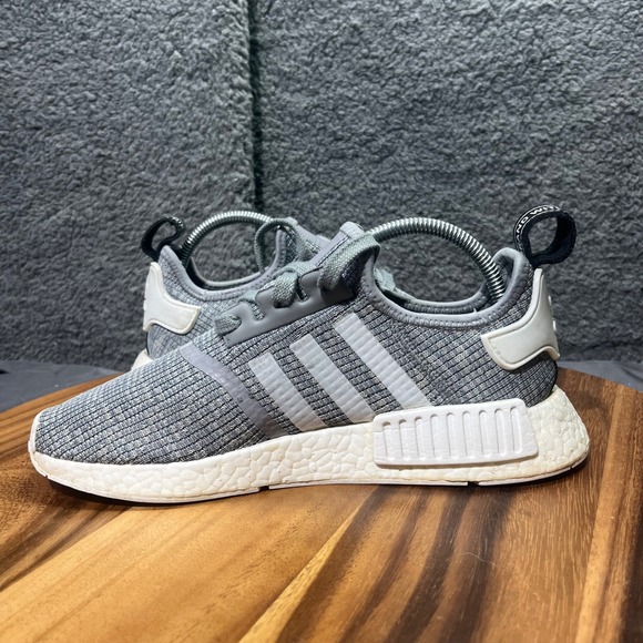 Adidas NMD R1 Grey White Knit Running Lifestyle Mens Shoes Size 8 NO INOLES - Picture 7 of 12